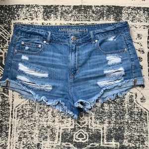 American Eagle distressed denim shorts